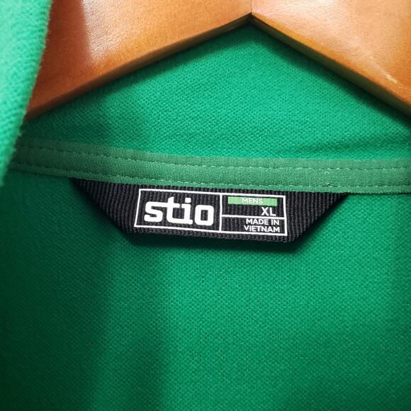 STIO Men's Size XL 1/2 Zip LS Pullover Micro Fleece Lined Green *Flaw* - Picture 2 of 14